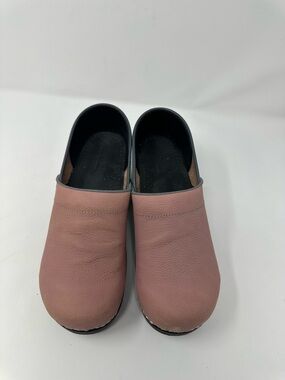 Sanita Pink Leather Clogs Danish Nursing Shoes Women’s Slip on EU 40 US 9-9.5